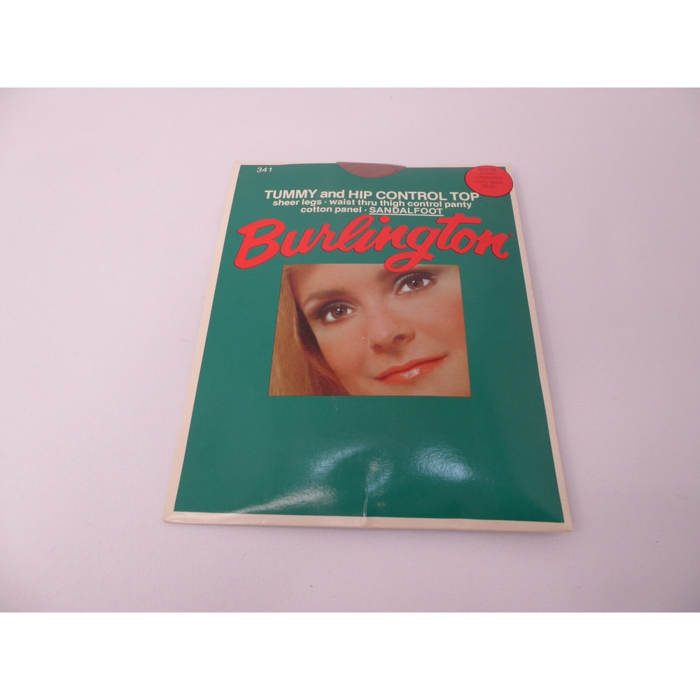 VTG Pantyhose Burlington 341 M Rachel Sandalfoot Tummy Hip Control NEW